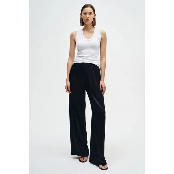 ENZA COSTA Textured Rib Sleeveless U Neck Tank Top Womens XS White Quite Luxury - Picture 3 of 16